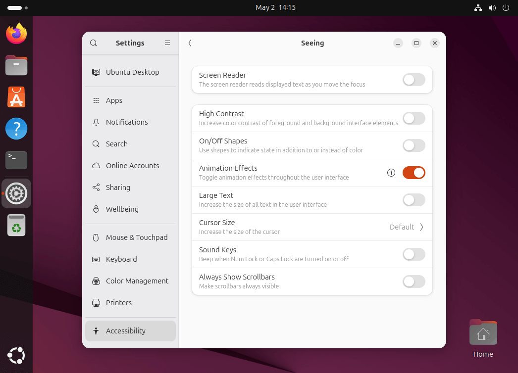 Disable Animations in Ubuntu