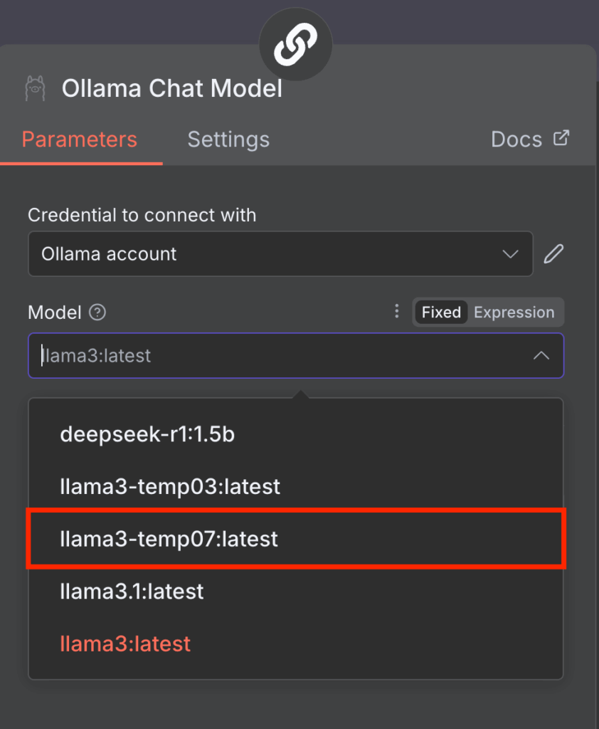 a custom Ollama model on n8n