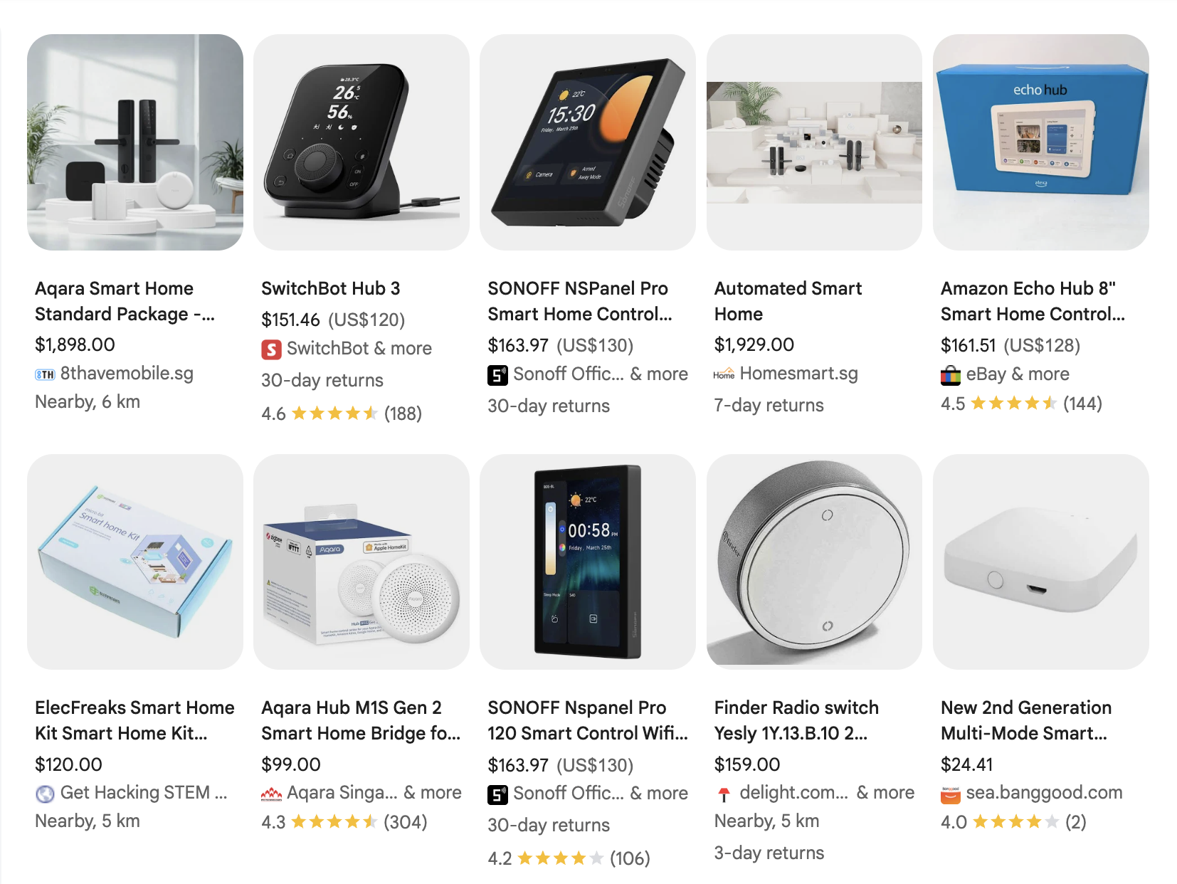 Smart home gadgets page