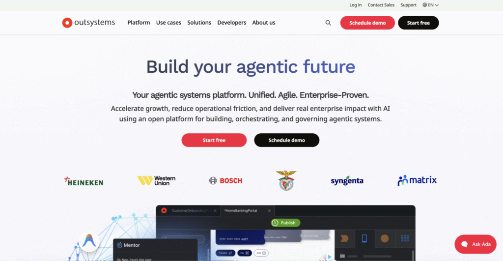 OutSystems landing page
